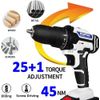 Electric Drill Bit Set, Cordless Screwdriver with 1 × 21V 1.5Ah Battery, Drill Driver Set, Variable Speed Forward & Reverse Setting, Built-in LED + 26PC Accessory Kit, White