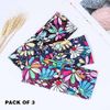 Fashband Boho Headbands Elastic Flower Headband Black Cross Yoga Hair Accessories for Women and Girls (Pack of 3)
