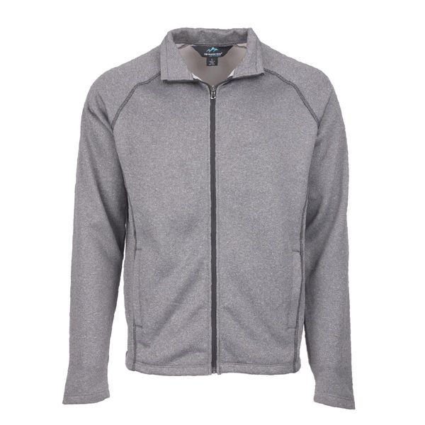 Tri-Mountain Men's Vapor Full Zip Heather Fleece Jacket - Charcoal / L