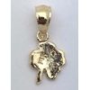 14k Yellow Gold Solid Small Irish Lucky Four Leaf Clover Charm Pendant 0.7 gram
