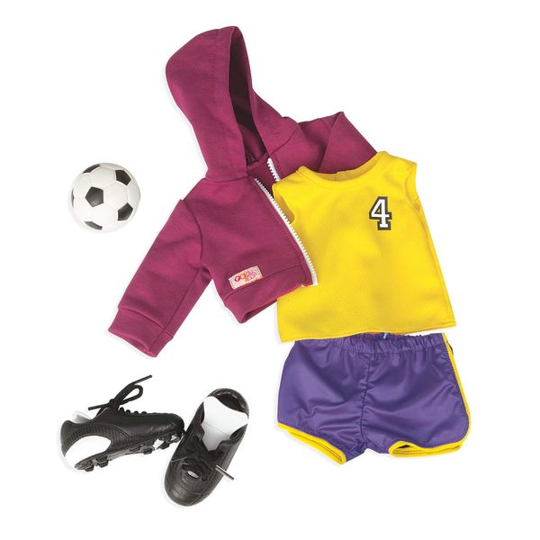 Our Generation Dolls Team Player Doll Soccer Outfit, 18"