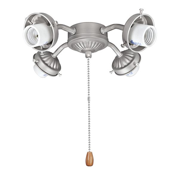 Aspen Creative 22003-11 Ceiling Fan Fitter Light Kit, Brushed Nickel, 12" x 12" x 3-1/2"