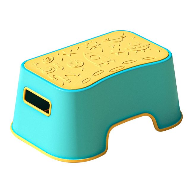 KOADOA Step Stool, For Children, Toilet, Washroom, Step, For Kids, Bath, Step Stool, For Children, Height 6.3 inches (16 cm), Anti-Slip (Yellow)