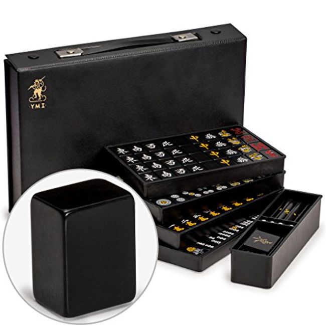 Classic Chinese Mahjong Game Set, Champagne Gold - with 148