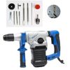 Rotary Hammer Drill Powerful Impact Compact Hammer Drill with 360° Rotary Handle, Adjustable Speed & 4 Functions Including 3 Drill Bits 2 Pointed/Flat Chisel with Carrying Case