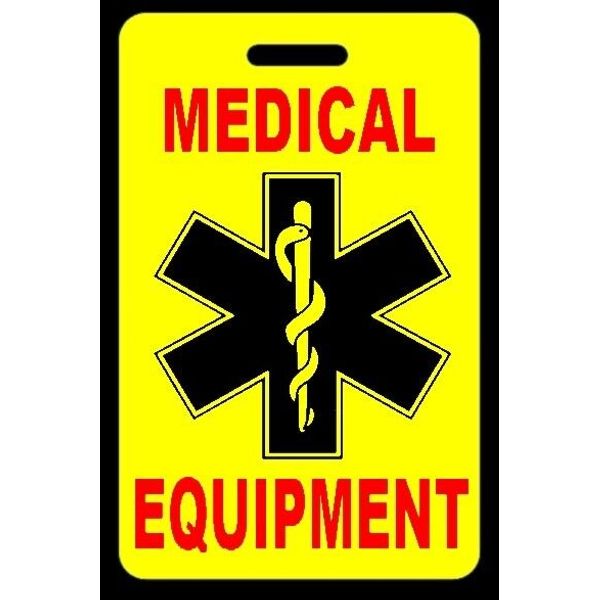 Safety Yellow Medical Equipment Bag Tag