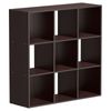 9 Cube Storage Shelf Organizer Wood Bookshelf w/ Back Panel Easy Assembly Brown
