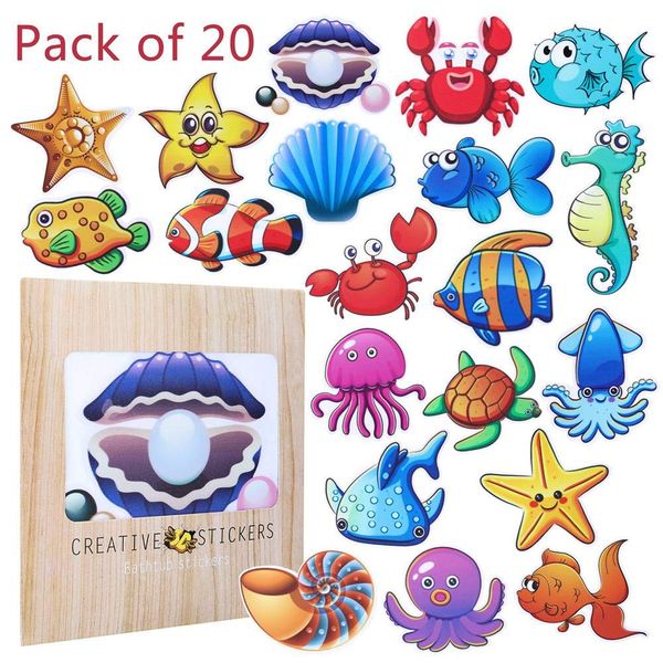 tao pipe 20 PCS Bath Stickers Non Slip Bath Stickers for Kids Bathtub Stickers Strong Adhensive Perfect for Toddler Kids Baby