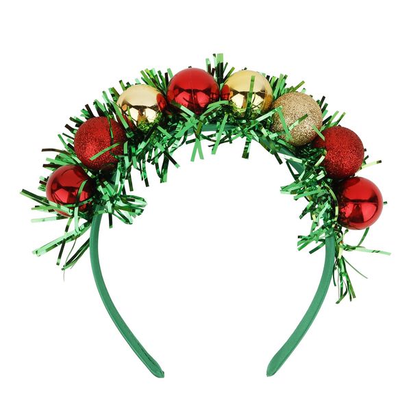 Amariver Christmas Headband for Women Glitter Disco Ball Head Band Holiday Christmas Accessories Red Green Headbands Hair bands for Christmas Party Supplies