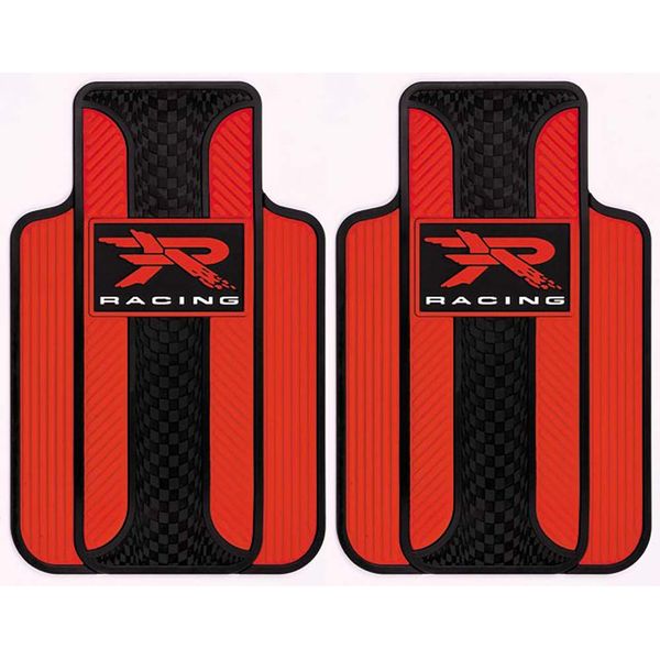 Plasticolor 001727R04 Red R Racing Series 1 Universal Fit Car Truck SUV Front Floor Mats Pair