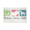 CafePress Peace, Love, Labs Rectangle Magnet, 2"x3" Refrigerator Magnet