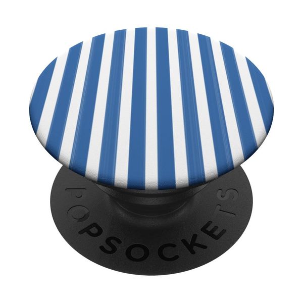 Cute Blue White Stripes Pattern Minimalist PopSockets Adhesive PopGrip