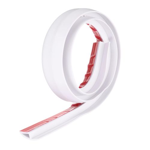 HARFINGTON Floor Transition Strip 1.4" 3.33ft Self Adhesive PVC Carpet to Tile Transition Edging Trim Peel and Stick Cover Strip for Uneven Floors Height 10mm, White