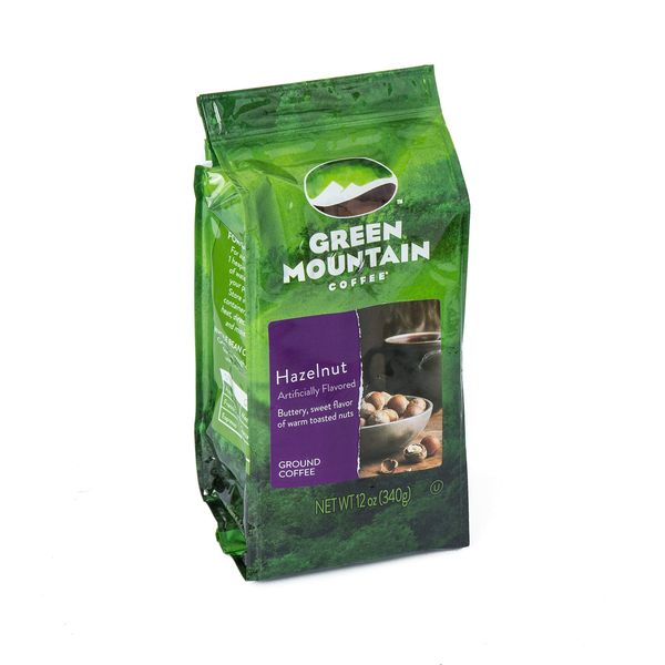 Green Mountain Coffee Roasters, Hazelnut, Ground Flavored Coffee, Light Roast, Bagged 12oz.