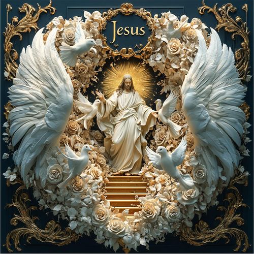 NEWENMO Easter Diamonds Painting Kits for Adults Beginner,DIY 5D Jesus Diamond Art Paint with Round Diamonds, Full Drill Rose Diamonds Painting Kit for Hobby Home Wall Decor 12x12 Inch