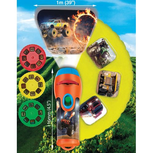Brainstorm Toys: Tractor & Truck Torch & Projector - 39" Projection, 24 Color Images, Battery Powered, Kids Ages 3+