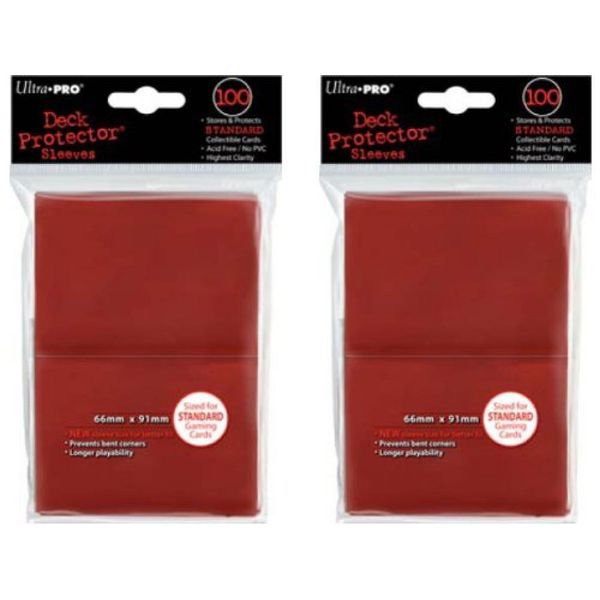 200 Ultra-Pro Red Deck Protector Sleeves 2-Packs - Standard Magic The Gathering Size