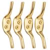4X Solid Brass 3" Cleat Hooks - Roman Blind/Curtain Tie Backs - Washing Line Tie Downs