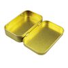20 Pieces Rectangular Metal Empty Hinged Tins Containers Basic Necessities Home Storage Organizer Mini Box Set, 95 x 62 x 20 mm (Golden)