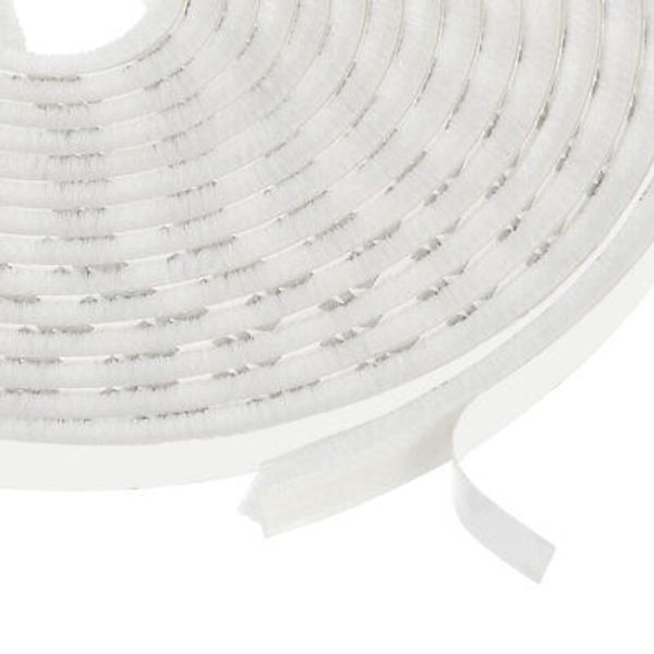 Self Adhesive Brush Seal Weather Stripping 3/16" x 3/8" x 16.4ft, White