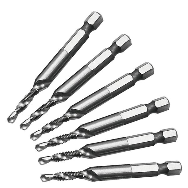 HAMILO M4 Drill Bit, Hexagonal Shaft, Drill Set, Drilling Tap, Spiral Tool (Set of 6)