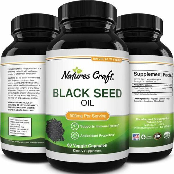 Black Cumin Seed Oil Capsules Focus Supplement Immune System Antioxidant Boost