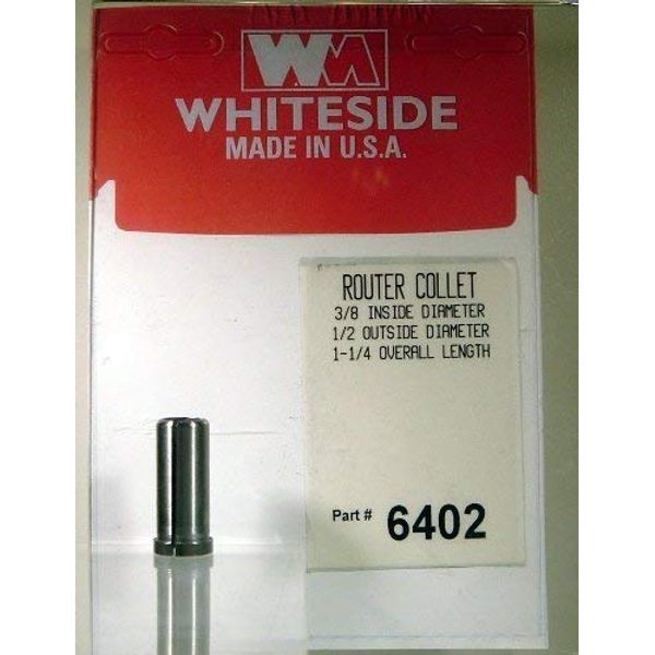 Whiteside Router Bits 6402 Steel Router Collet with 3/8-Inch Inside Diameter and 1/2-Inch Outside Diameter