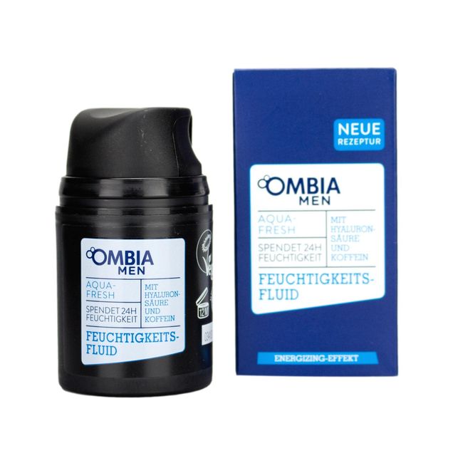 Ombia Men AQUA FRESH Feuchtigkeits Fluid Enegizing Effekt mit Hyaluronsäure & Koffein Neue Rezeptur 50ml