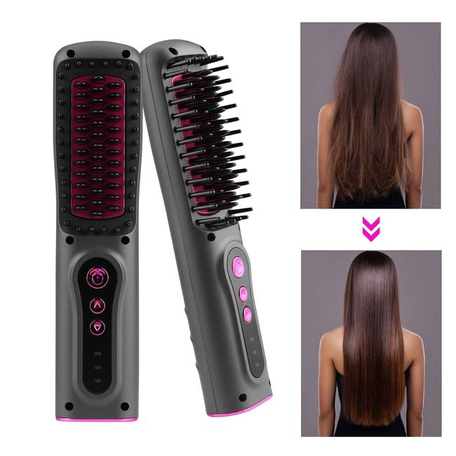 Hair Straightener Comb Portable Cordless Rechargeable Ionic Hair Straightener