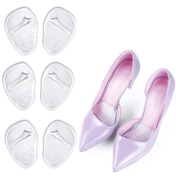 Metatarsal Pad, Ball of Foot Cushions, High Heel Cushion Insert for Women Foot Pain Relief, Anti-Slip Soft Forefoot Shoe Insole, One Size fits All - 3 Pairs