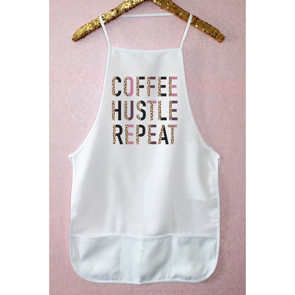 Coffee Hustle Repeat Kitchen Apron