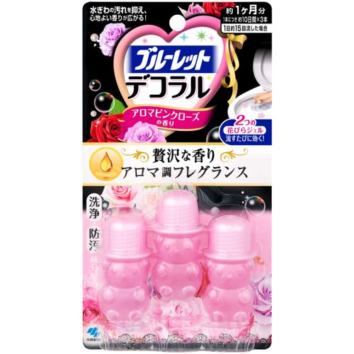 Bluelet Decor Inside Toilet Bowl Scented and Stain Resistant Petal Gel Aroma Pink Rose Scent 4 Packs 30 Days