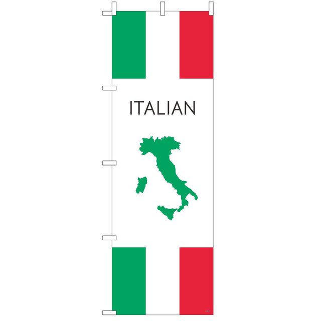 TOSPA Nobori Flag "Italian Cuisine Italy Flag" Italian Country Pattern 60x180cm Polyester