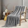BOURINA Throw Blanket Textured Solid Soft Throws and Blankets for Sofa or Bed Knitted Decorative Blanket 127x178cm Light Grey