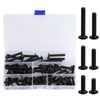 72 Pcs M6 Black Flat Head Furniture Hexagonal Socket Machine Screws