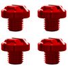 AVERZELLA 4pcs Motorcycle Red Mirror Hole Plugs 2 Regular+2 Reverse M10x1.25 (Red, M10>2 regular + 2 reverse)