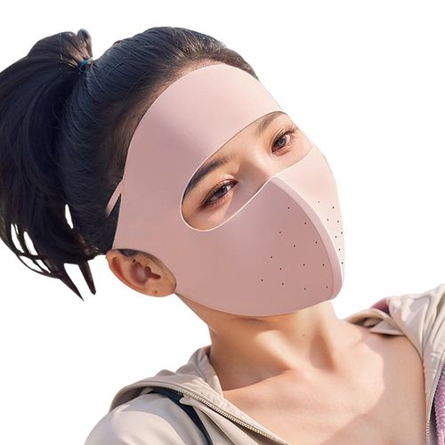 UPF50+ Face Cover for Women - Cooling Sun Protection Face Mask UV Face Cover for Outdoor (Pink)