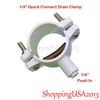 5 X Drain Clamp 1/4" Quick Connect Water Filter RO Reverse Osmosis System White