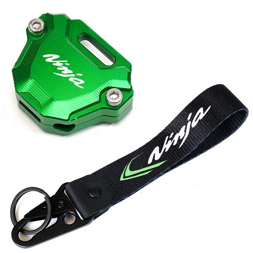 ZYAKOMO Fit For Kawasaki Ninja 650 2025 Ninja 500 Ninja 400 Ninja 1000SX ZX-10R ZX-6R ZX4RR ZX4R CNC Motorcycle Key Case Cover Keyring Key Chain Holder