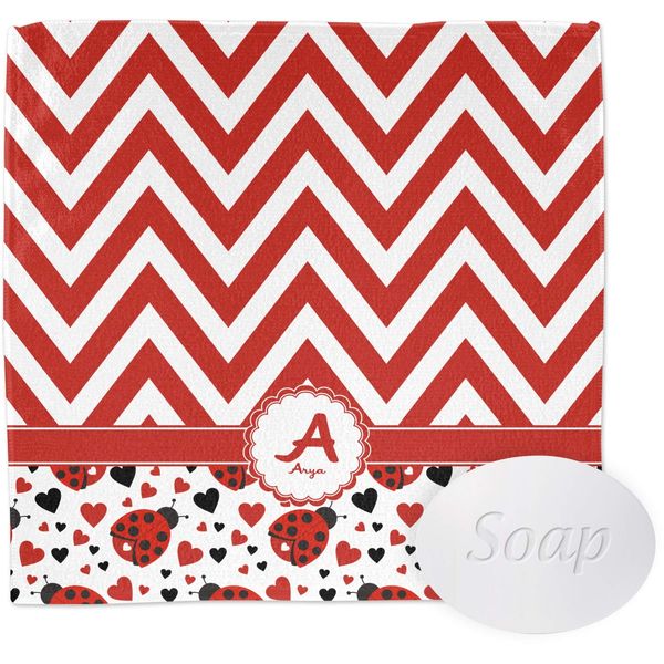 YouCustomizeIt Personalized Ladybugs & Chevron Washcloth