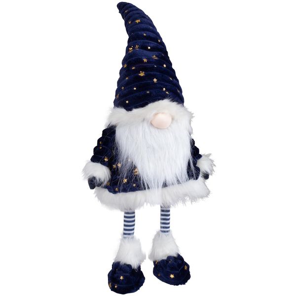 Christmas Paradise Wobble Gnome 45 cm (62 cm) Decorative Figurine Standing Blue/White