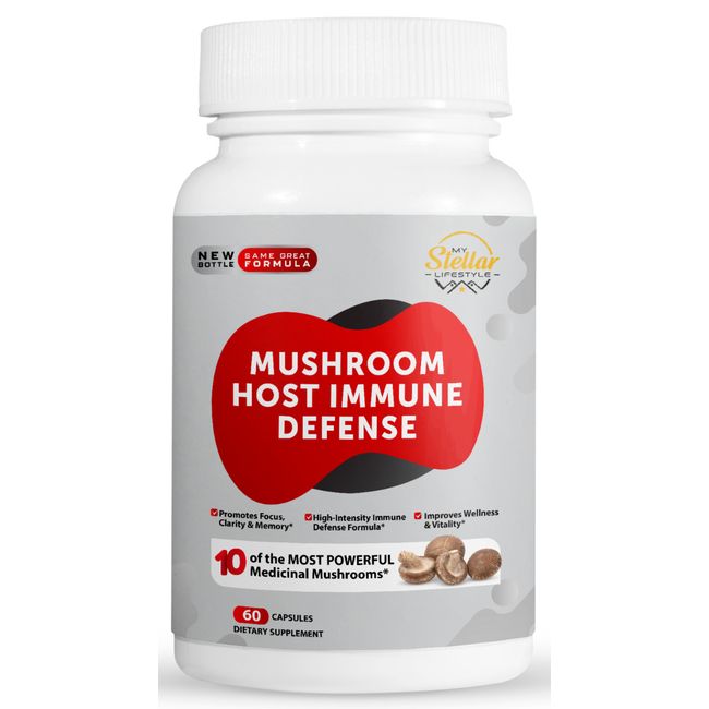 Mushroom Host Immune Defense, promotes focus & memory-60 Capsules