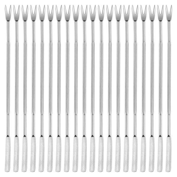 20 Pieces Stainless Steel Seafood Forks Picks- Silver