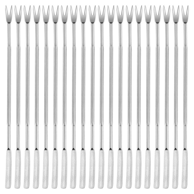 20 Pieces Stainless Steel Seafood Forks Picks- Silver