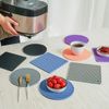 Extra Thick Silicone Trivet Mat Heat Resistant Multi-purpose None slip Table Place Mats for Hot Pots Holder, Pads, Pans, Dishes, Spoon rest, Coasters for Kitchen Cooking & Dining(4pcs Pack) (Black)