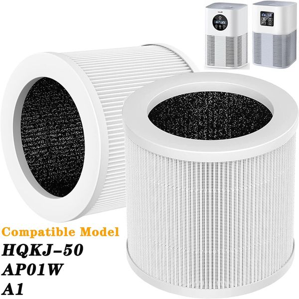 2 Pack Air Purifier A1 Replacement Filter H13 True HEPA Air Cleaner Filter