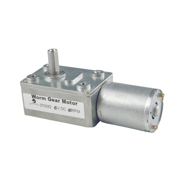 CHANCS 370WG DC Worm Gear Motor 6V DC 80RPM Self Closing Reversible Reducer Electric Motor