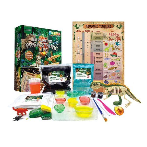 The Ultimate Dinosaur Activity Kit with Slime, Paint, and DIY Soap Making Set. Fun Education Science Set for Boys and Girls Age 8-10 11-14. Creative STEM Paleontology Stocking Stuffer Gift