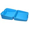 Sky Blue Plastic Lunchbox with White Handle