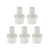 Hihaha Plastic Hose Barb Fitting 1.3"x0.8" Straight Through Pipe Connector White 5 Pcs